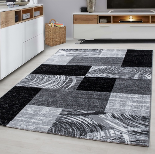 Geometrischer Moderner Teppich Schwarz fr Wohnzimmer